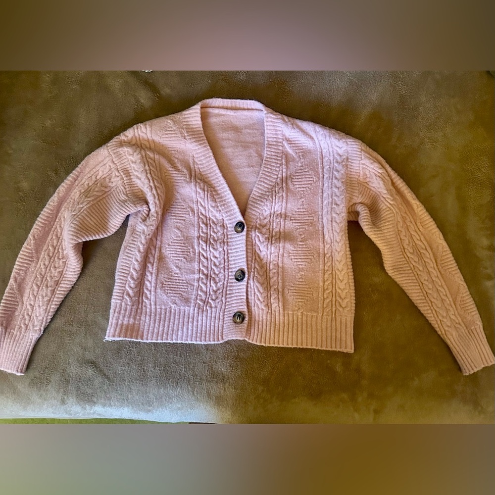 Pink Cable Knit Women's Sweater